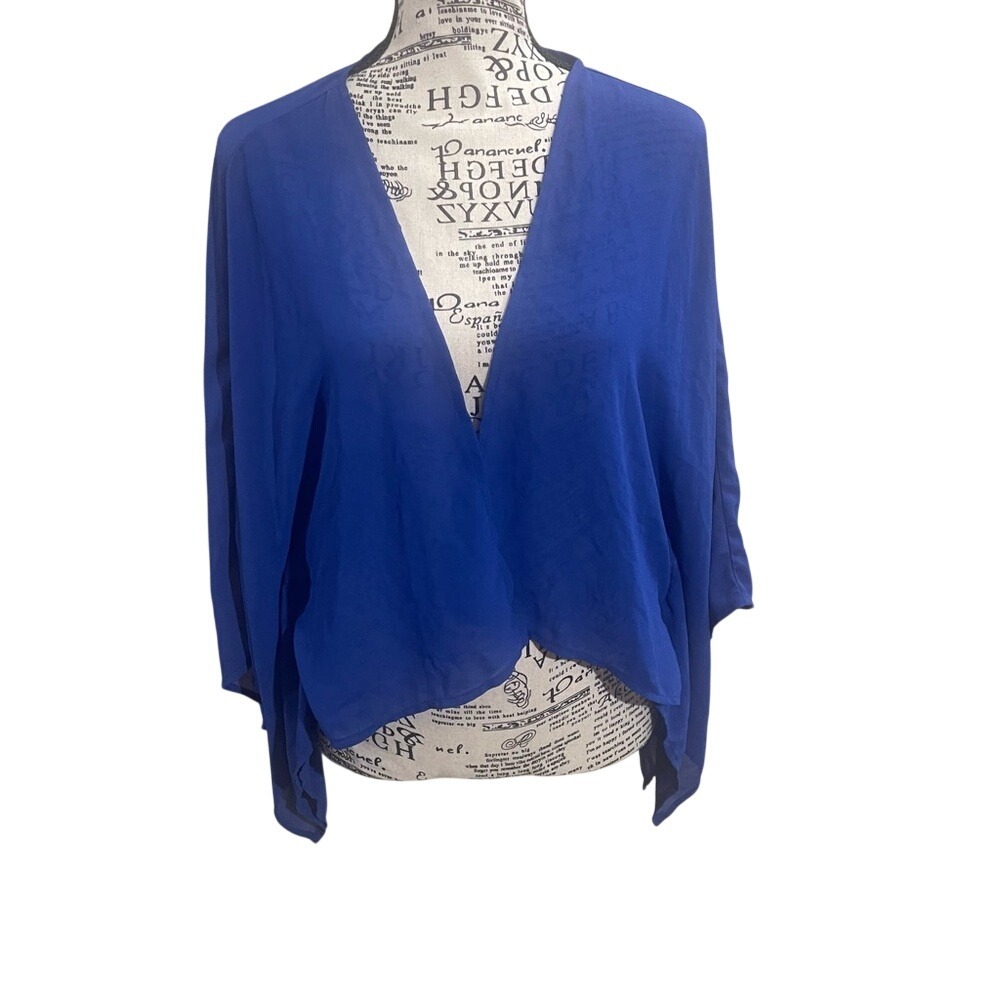 Bob Mackie Royal Blue Women's sheer cardigan